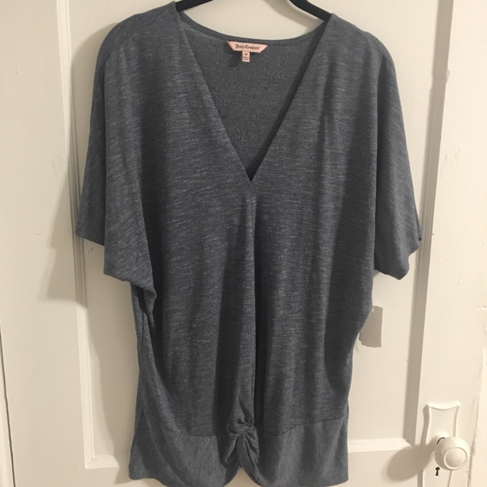 Juicy Couture short-sleeve blue v-neck top